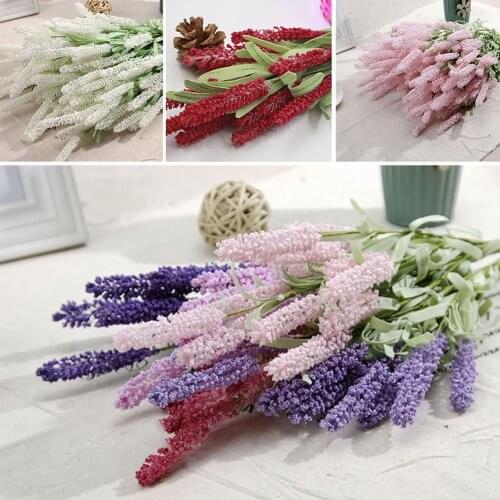 12 Heads Bouquet Artificial Lavender Fake Garden Plant Flower DIY Home Decor