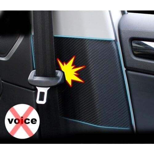 2PCS PU FOR SKODA KODIAQ A column protection pad Safety belt buckle Scratch Sound insulation carbon fibre pattern sticker