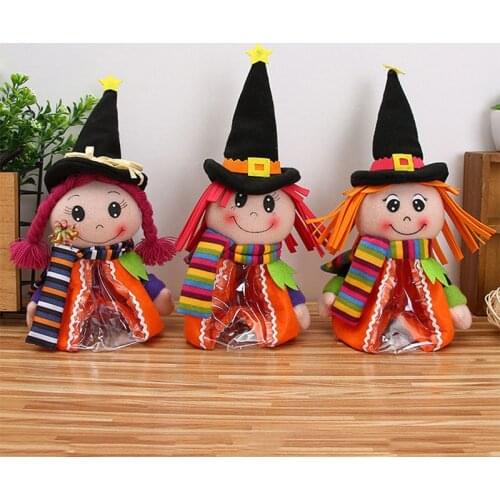2018 new 3 Styles Halloween Candy Bags Cute Doll Candy Jar Storage Bottle Holder Kids Sweet Gift