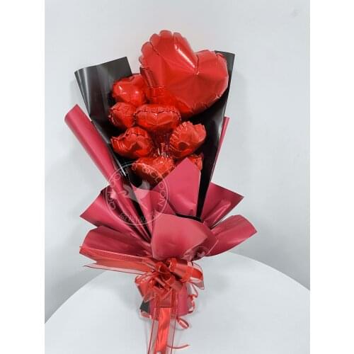 50pcs 5inch Mini Red Foil Heart Star Balloons to Make Flower Bouquet for Valentines Day Wedding Birthday Decor