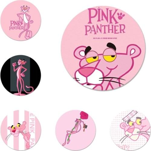 58mm Kawaii Pink Panther Icons Pins Badge Decoration Brooches Metal Badges For Backpack Decoration