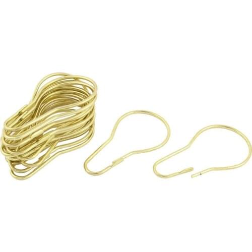 Promotion! 20 Pieces Gold Tone Calabash Design Shower Curtain Rings Hooks Metal Bathroom