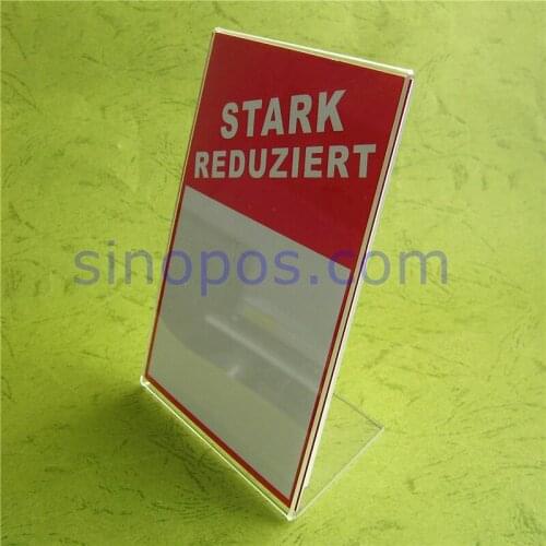 Acrylic Picture Frame A4, vertical horizontal clear glass photo holder counter sign flyer display card transparent crystal plexi