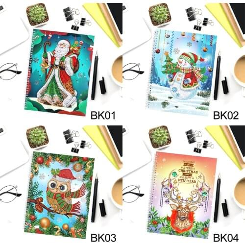NicHome Diamond Painting Notebooks Special Shaped Owl Christmas 5D Embroidery Cross Stitch Diamond Art New Year Gift
