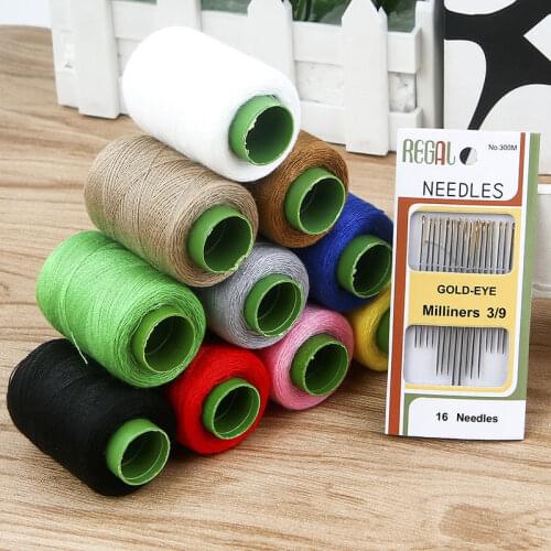 Artracyse 10 Piece Sewing Thread Set Household Polyester Thread Sewing Thread Manual Sewing Thread Black Thread White Thread