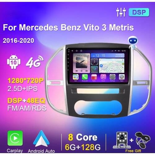 Autoradio For Mercedes Benz Vito 3 Metris 2016-2020 Car Radio Multimedia Video Player Android Auto GPS Carplay WIFI No 2 din DVD