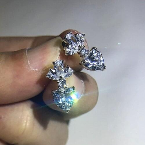 Diamonds Fashion Jewelry S925 Sterling Silver Earrings Women Bohemia Fashion Fine Jewelry Engagement Silver Earrings for Luxury