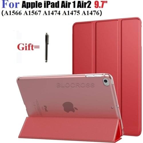 For iPad Air 1 Air 2 9.7 inch Case A1566 A1567 A1474 A1475 Case Funda Ultra Thin PU Leather Cover for iPad Air1 2013 9.7'' Stand