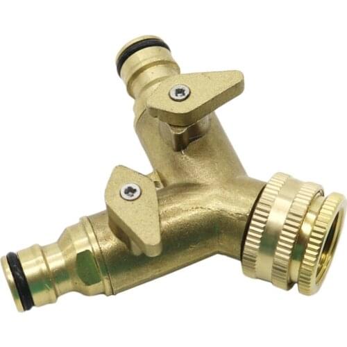 Irrigation Brass 2-ways Valves Y Hose Connector Female thread Valves agriculture Garden Plumbing Fittings 1 Pcs