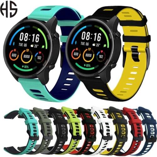 For Xiaomi Haylou RT LS05S, Xiaomi Color Watch Strap Fashion Double Color Band Silicone Wriststrap Breathable