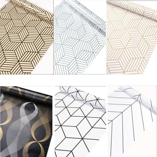 Home Paper Removable Peel and Stick Wallpaper Self Adhesive Hexagon Contact Film For Living Room Bedroom Wall Decor