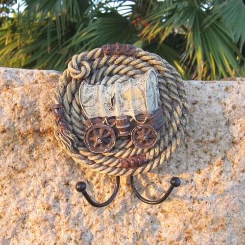 Mediterranean European cowboy creative personality linked to soft-mounted coat hooks Wall Decoration