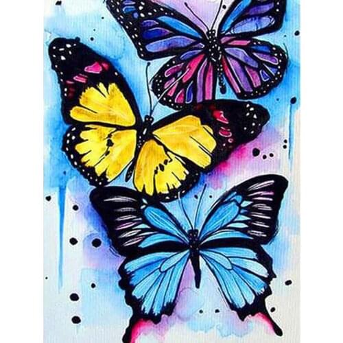 GLymg Diamond Embroidery 5D Diamond Craft Painting Diy Rubiks Cube Diamond Colorful Butterfly Gift Diamond Wall Arts Decor
