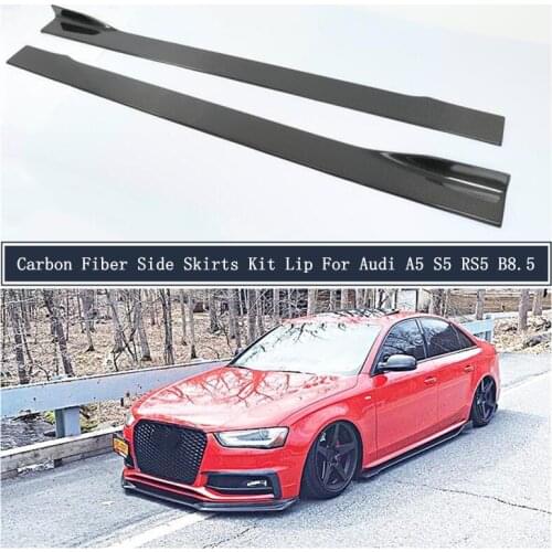 Carbon Fiber Side Body Skirts Kit Lip Splitters Trim Cover Spoiler For Audi A5 S5 RS5 B8.5 2012-2016 Car Accessories