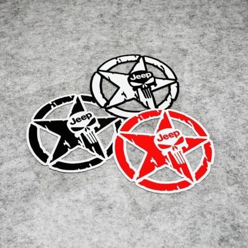 LuLuSticker #132 10x10cm 3M Military Stars Car Stickers and Decals Skull Design Motorcycle Helmet Fuel Tank Safety Bike Stickers