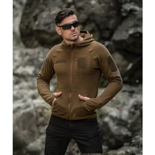 Military Style Winter Outdoor Thermal Lightweight Breathable Faux Fleece Tactical Jacket for Camping Hiking Mens coat
