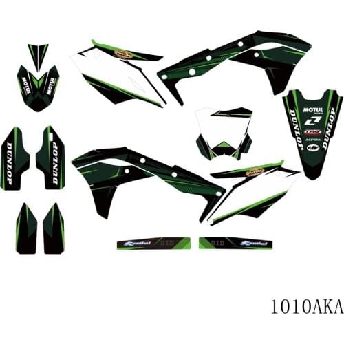 Full Graphics Decals Stickers Motorcycle Background Custom Number 3M For KAWASAKI KXF250 KXF 250 KX 250F 2017 2018 2019 2020