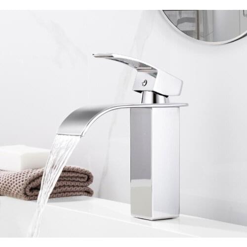 New Polished Basin Sink Water Tap Single Lever Single Faucet Mixer Hole Deck Mounted Basin Bathroom Faucet