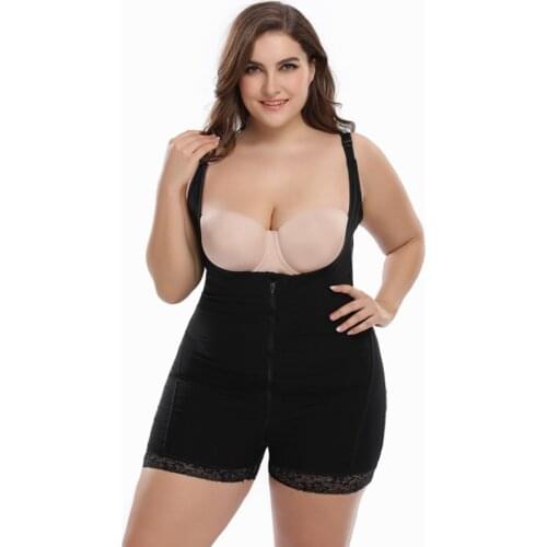 Fajas Zipper Compression Shaper Full Body Shapewear Slim Body Plus Size Women Body Shaper with Adjustable Shoulder Strap Shapers