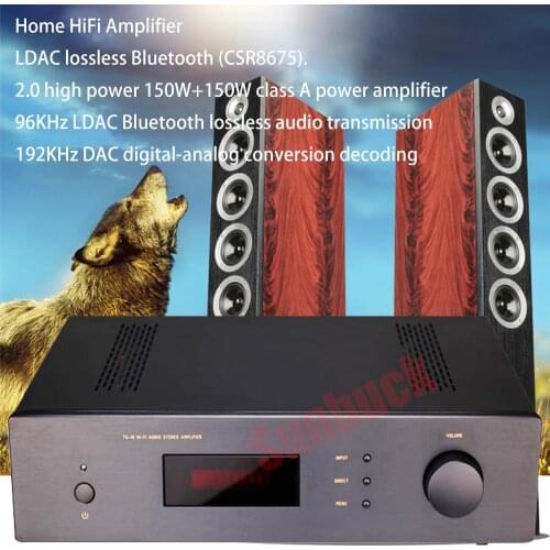 Sunbuck Fully Symmetrical Differential 5.0 Bluetooth Remote Control 300W High Power HIFI 2.0 Home Class A and B Power Amplifier