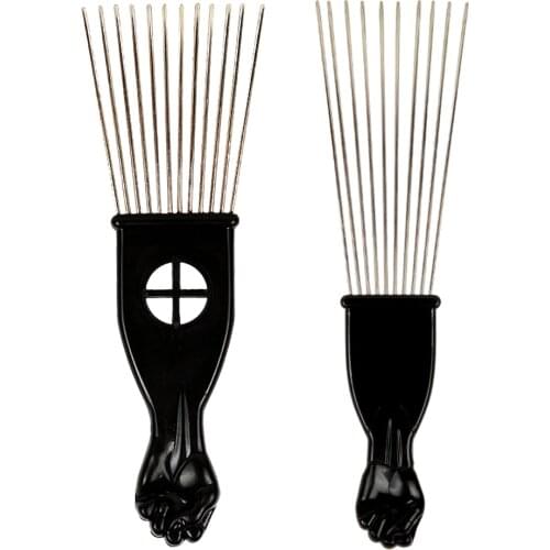 Black Afro Hair Pick Comb African American Hair Comb For Curly Hair Tool Wide Teeth Brush Fork Hairbrush Hair Styling Tools