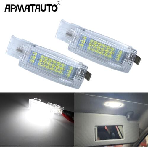 2PCS LED Vanity Mirror Light Lamp for Volkswagen VW Golf 5 6 EOS Jetta Passat Polo Scirocco Sharan Tiguan Touran for Skoda Seat