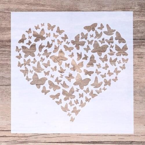 13 cm DIY Craft Layering Butterfly Heart Stencil for Scrapbooking Painting Stamping Album Decorative Embossing Paper Cards