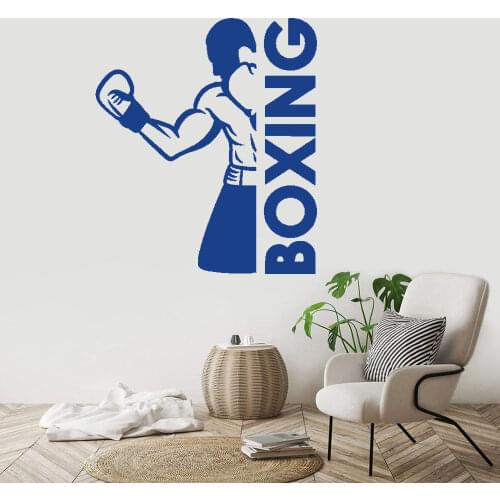 Vinyl wall applique boxer boxing gloves sports sign sticker, boxing hall martial arts decorative wall stickers DW20231