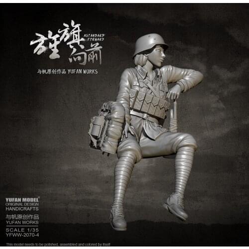 YUFAN MODEL 1/35 Resin model kits Female soldier self-assembled YFWW-2070-4