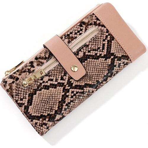 Women Fashion Zipper Clutch Purse Serpentine Female Long Card Bags Cards Holder Wallets Female Casual Handbags Mobile Phone Bag