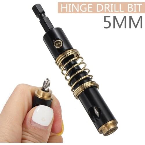 1PC HSS Brass Self Centering Hinge Twist Drill Bits 5mm Screw Hole Saw Woodworking Reaming Drilling Wood Tools