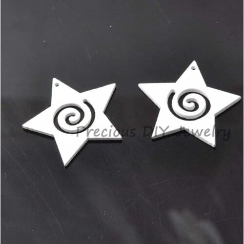 100pcs 30mm Christmas Star wooden Scrapbooking Craft Charms for Home decoration MT0254