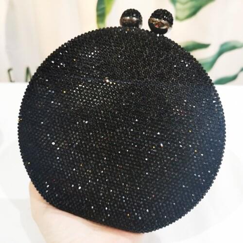 14 Colors Round Shape Royal Blue Mini Minaudiere Best Designer Women Hard Case Evening Clutches For Wedding Party Prom Handbags