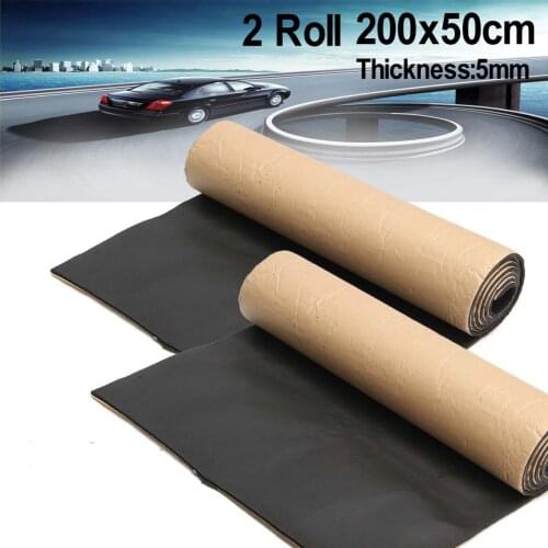2Roll 200cmx50cm 5mm Car Sound Proofing Deadening Anti-noise Sound Insulation Cotton Heat Closed Cell Foam Car Accessories