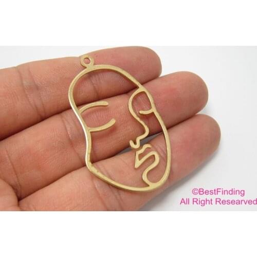20pcs Brass charm 43x26mm Brass face earrings pendant findings -R030