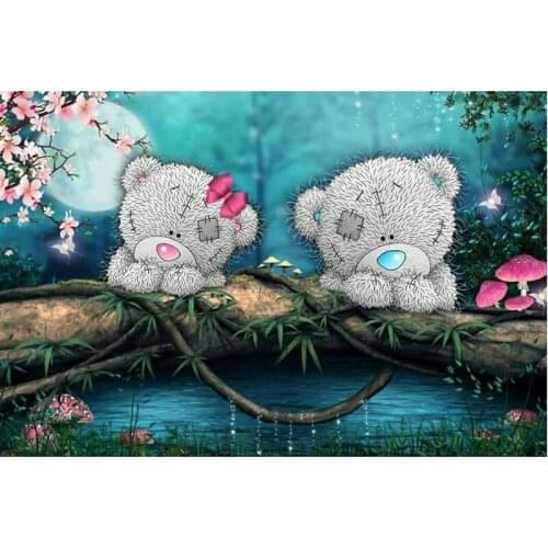 5D DIY Square Diamond embroidery cartoon blue note bear diamond painting Cross Stitch full drill Rhinestone mosaic decor