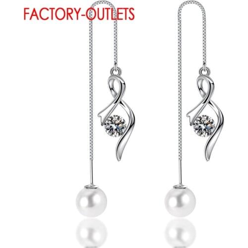 Real 925 Sterling Silver Shining Long Tassel Multiple Color Crystal Earrings Bright Cubic Zirconia Dangle Earrings For Women