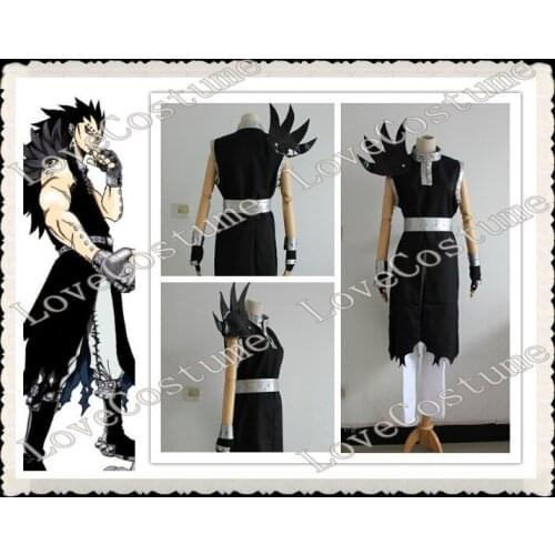 Free Shipping Fairy Tail Gajeel Redfox Black edition Cosplay Costume Tailor made