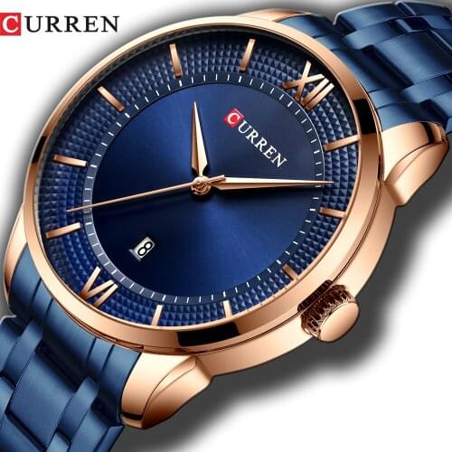 CURREN Luxury Business Quartz Watches Mens Clock Stainless Steel Band Fashion Wristwatches Men Designers Watch Relogio Masculino