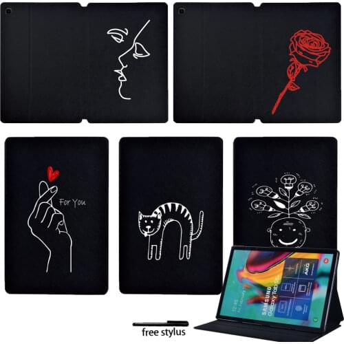 Tablet Case for Samsung Galaxy Tab S7 11 Inch/Tab S5e 10.5Inch/Tab S4 10.5 Inch/Tab S6 10.5 Inch White Picture Flip Leather Case