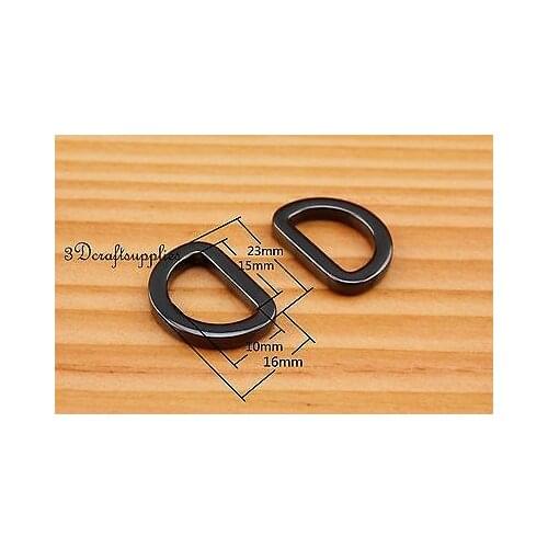 D ring d-rings purse ring alloying gunmetal 15mm 5/8 inch 12pcs U154
