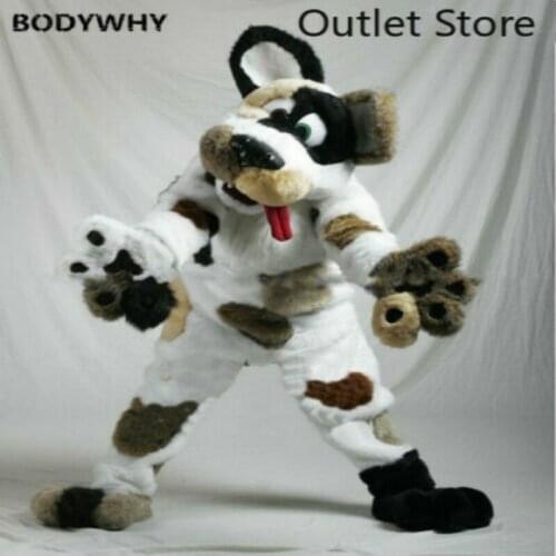 Long Brown Dog Husky Mascot Costume Cosplay Dress Halloween Furry Suits Party Fursuit Cartoon Outfits Carnival Xmas Ad Clothes