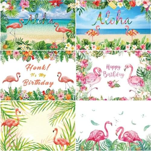 Jungle Plant Flamingo Animal Holiday Party Decoration Background Baby Shower Happy Birthday Studio Home Photography Props