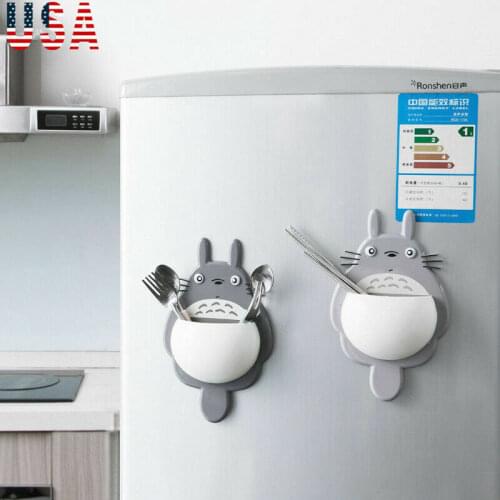 Faroot Plastic Totoro Bathroom Toothbrush Wall Mount Holder Sucker Suction Cups Kitchen Chopsticks Spoon Organizer Tool
