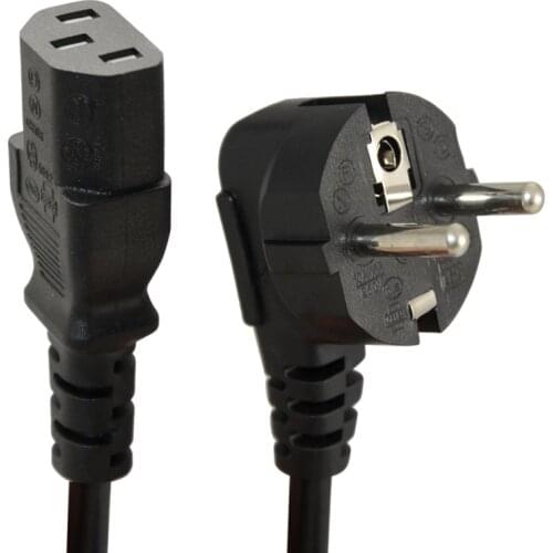 1.5m 5ft C13 IEC Kettle To European 2 Pin Round AC EU Plug Power Cable Lead Cord PC