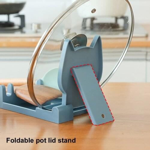 Kitchen Washable Pot Lid Holder Spoon Rest Foldable Utensil Rest Lid Organizer For Home Kitchenware Supplies Gadgets Tools