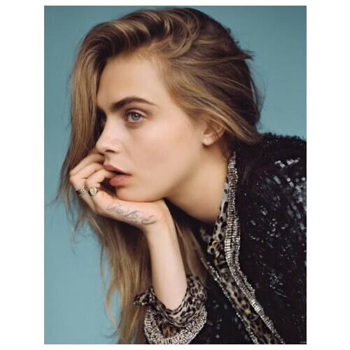 W192 Cara Delevingne Fashion model Hot blonde Silk Fabric Wall Poster Art Decor Sticker Bright