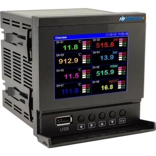 MPR800: Universal Digital Isolated 2,4,6,8 Multi Channel Modbus RS485 Temperature Data Logger with 8GB,32GB USB Flash Memory