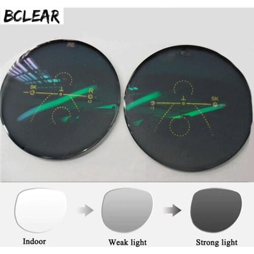 BCLEAR 1.56 Multi Focal Front Side Outside Progressive Chameleon Gray Brown Photochromic Sunglasses Lens standard multifocal