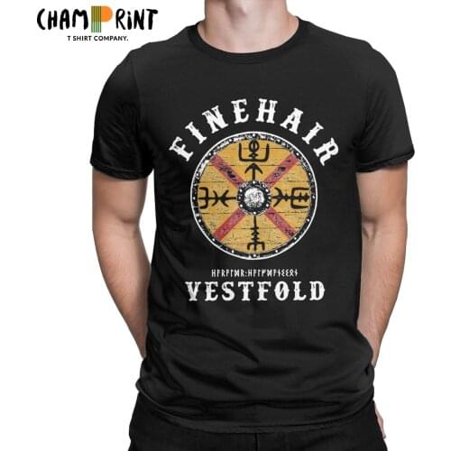 Men Harald Finehair Viking T Shirts Nordic Valhalla Pure Cotton Clothes Novelty Short Sleeve Crew Neck Tee Shirt 4XL 5XL T-Shirt